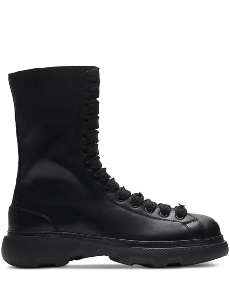 BURBERRY Ranger Leather Combat Boots 